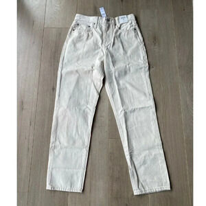 J. Crew Slouchy Cream Jeans Boyfriend Fit Denim Cotton Womens 25 Natural Ecru